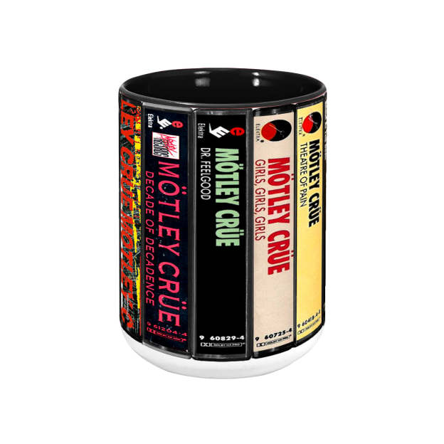 Motley Crue Albums Cassette Retro Collection Accent Mug
