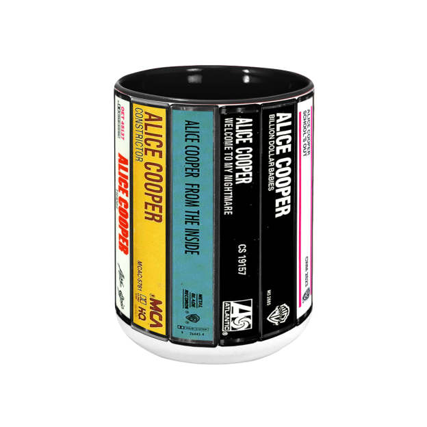 Alice Cooper Albums Cassette Collection Retro Accent Mug