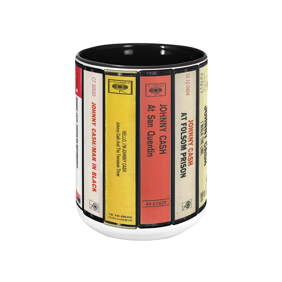 Johnny Cash Albums Cassette Retro Collection Accent Mug