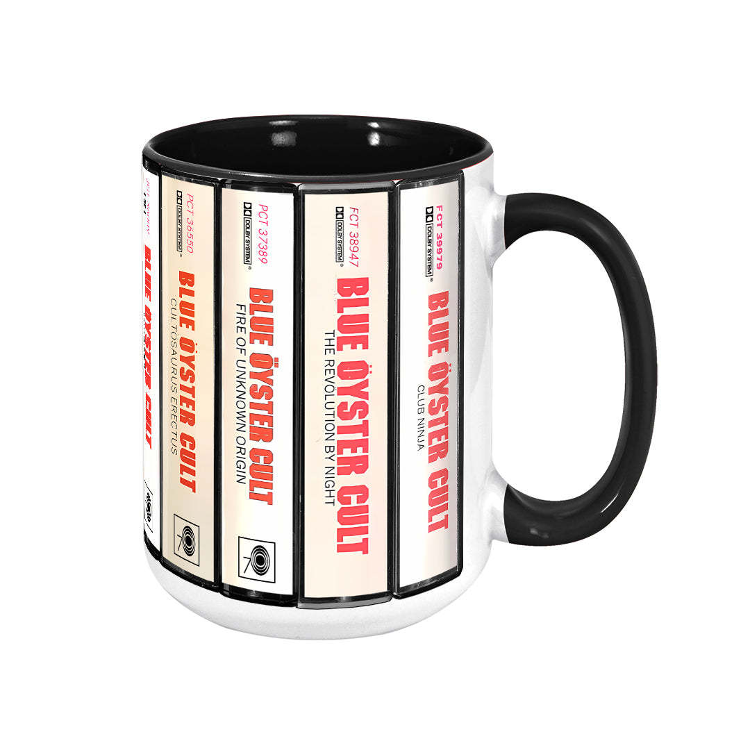 Blue Oyster Cult Albums Cassette Collection Retro Accent Mug
