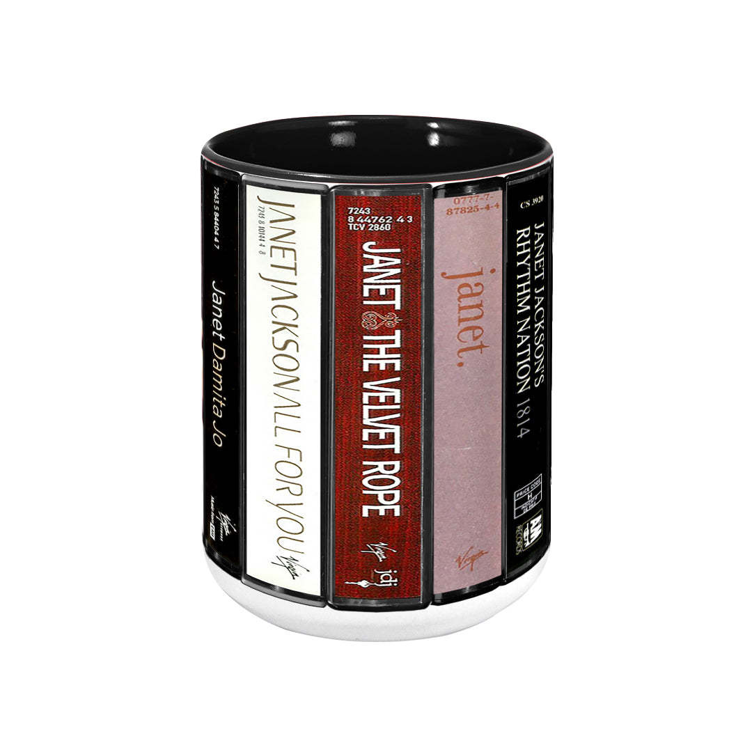 Janet Jackson Albums Cassette Retro Collection Accent Mug