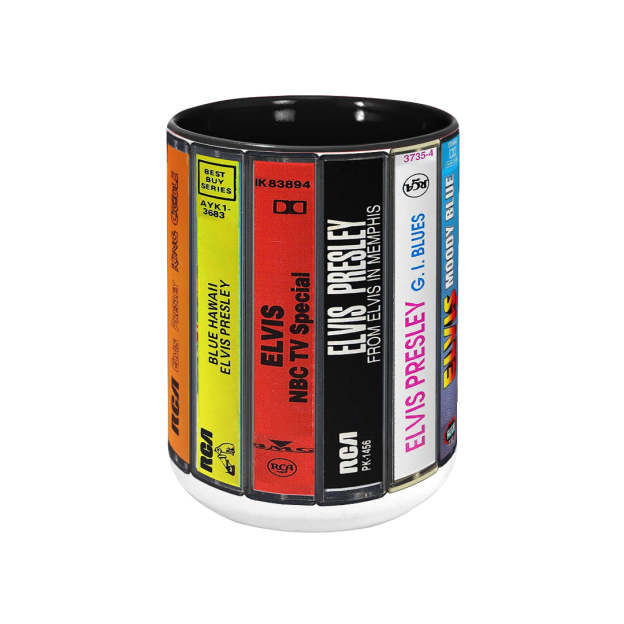 Elvis Presley Albums Cassette Retro Collection Accent Mug