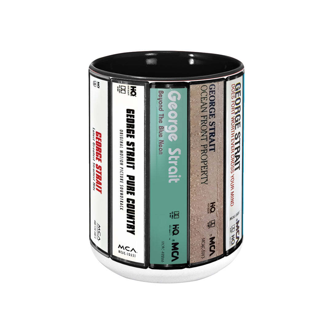George Strait Albums Cassette Retro Collection Accent Mug