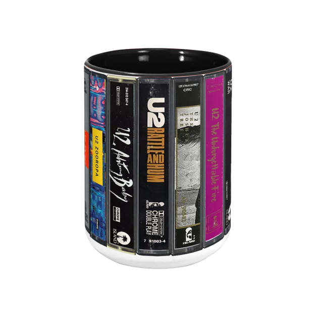 U2 Albums Cassette Retro Collection Accent Mug