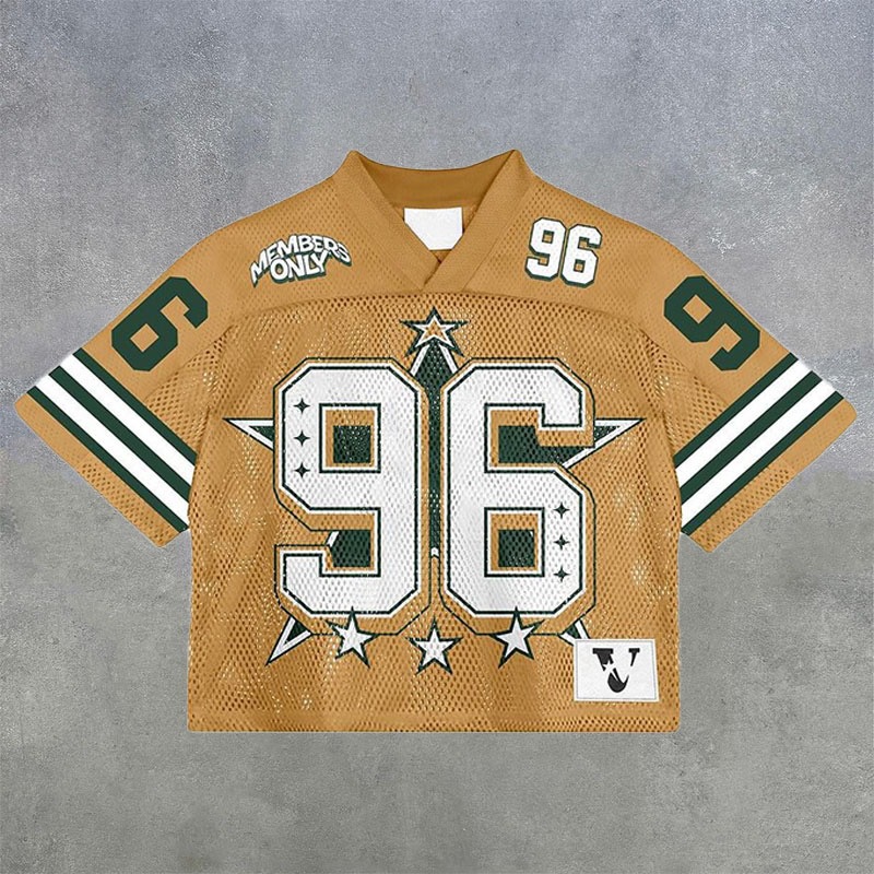 Mesh quick-drying Green five-pointed star casual sports jersey
