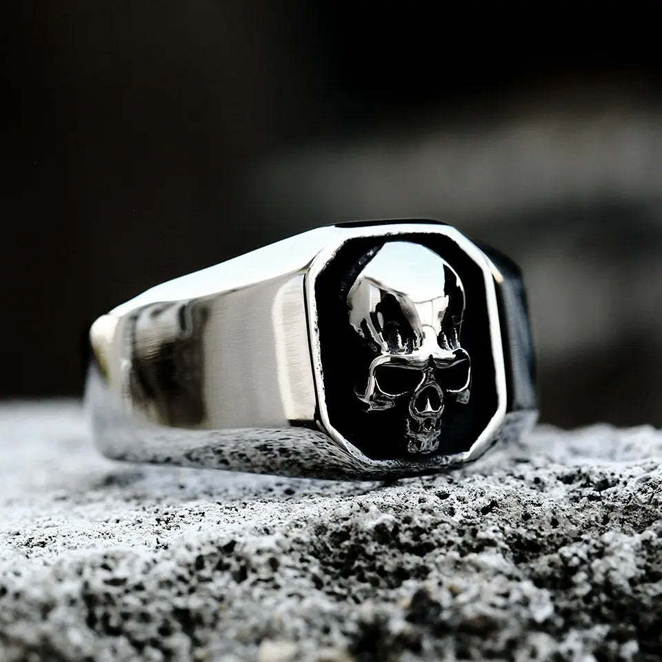 Shiny Skull Stainless Steel Ring