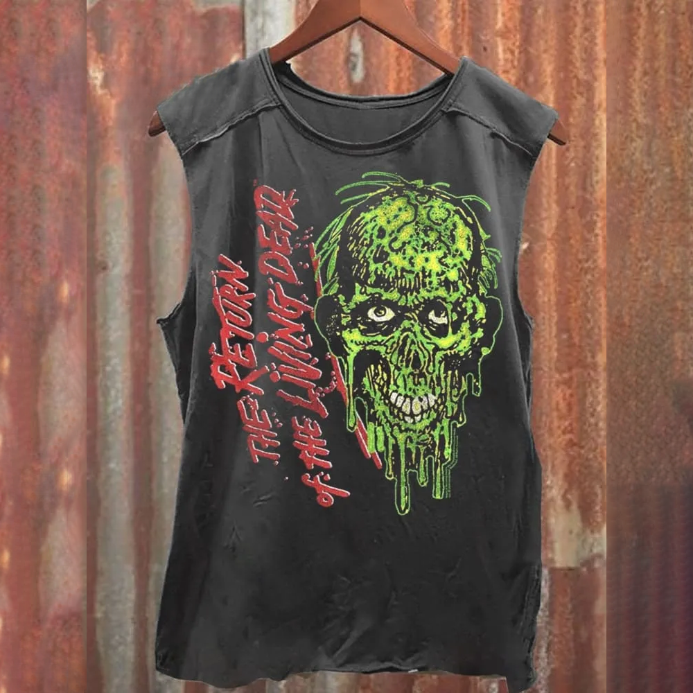Unisex Green Zombie The Return To The Living Dead Print 100% cotton Casual Tank Top