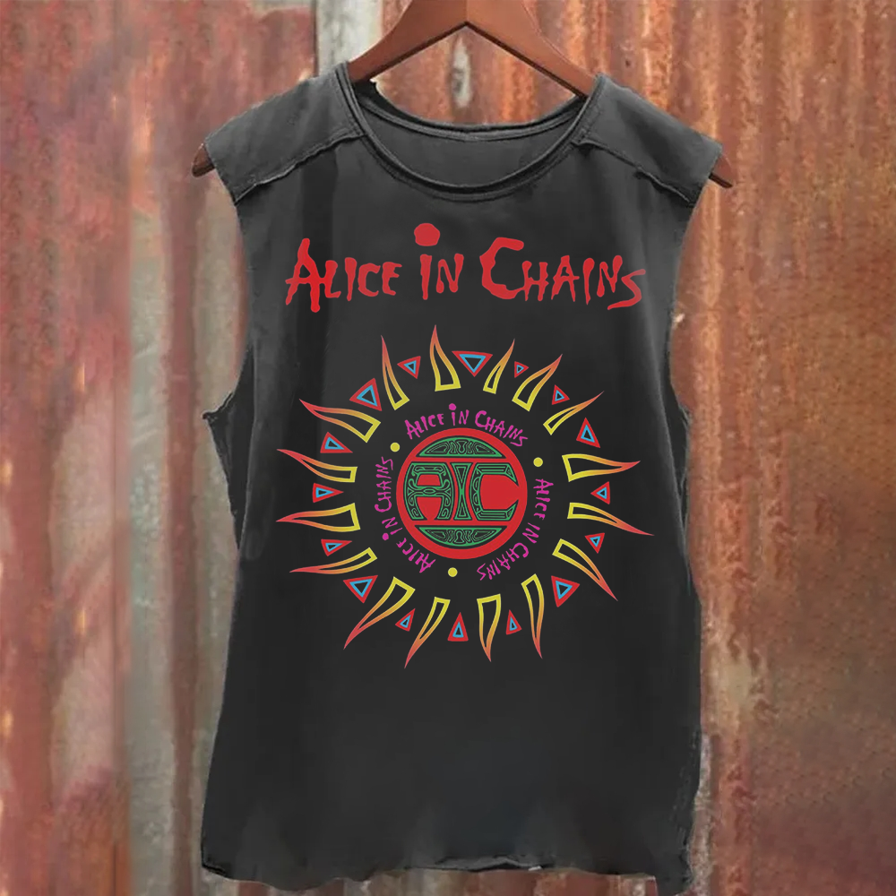 Unisex Vintage Alice in Chains  Washed Tank Top