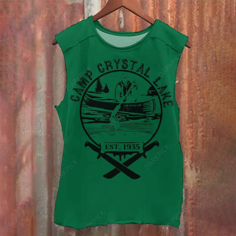 Unisex Casual Camp Crystal Lake Printed Tank Top