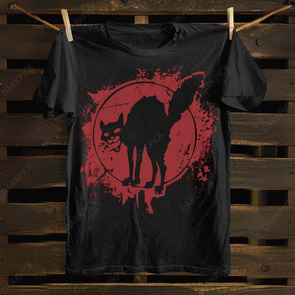 Unisex cotton Black Cat T-shirt