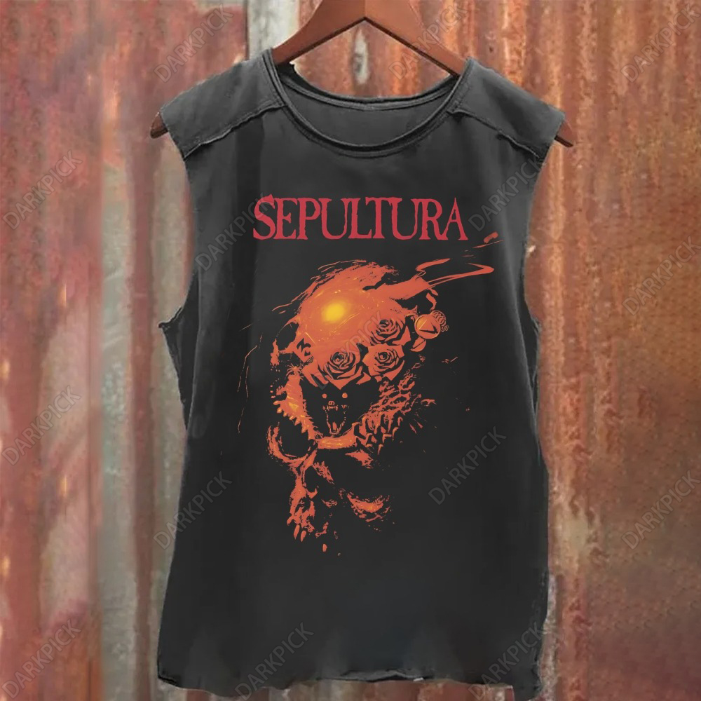 Unisex Vintage Washed Sepultura Heavy Metal Band Tank Top