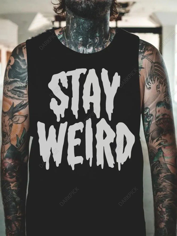 Men's Stay Weird Print Tank Top