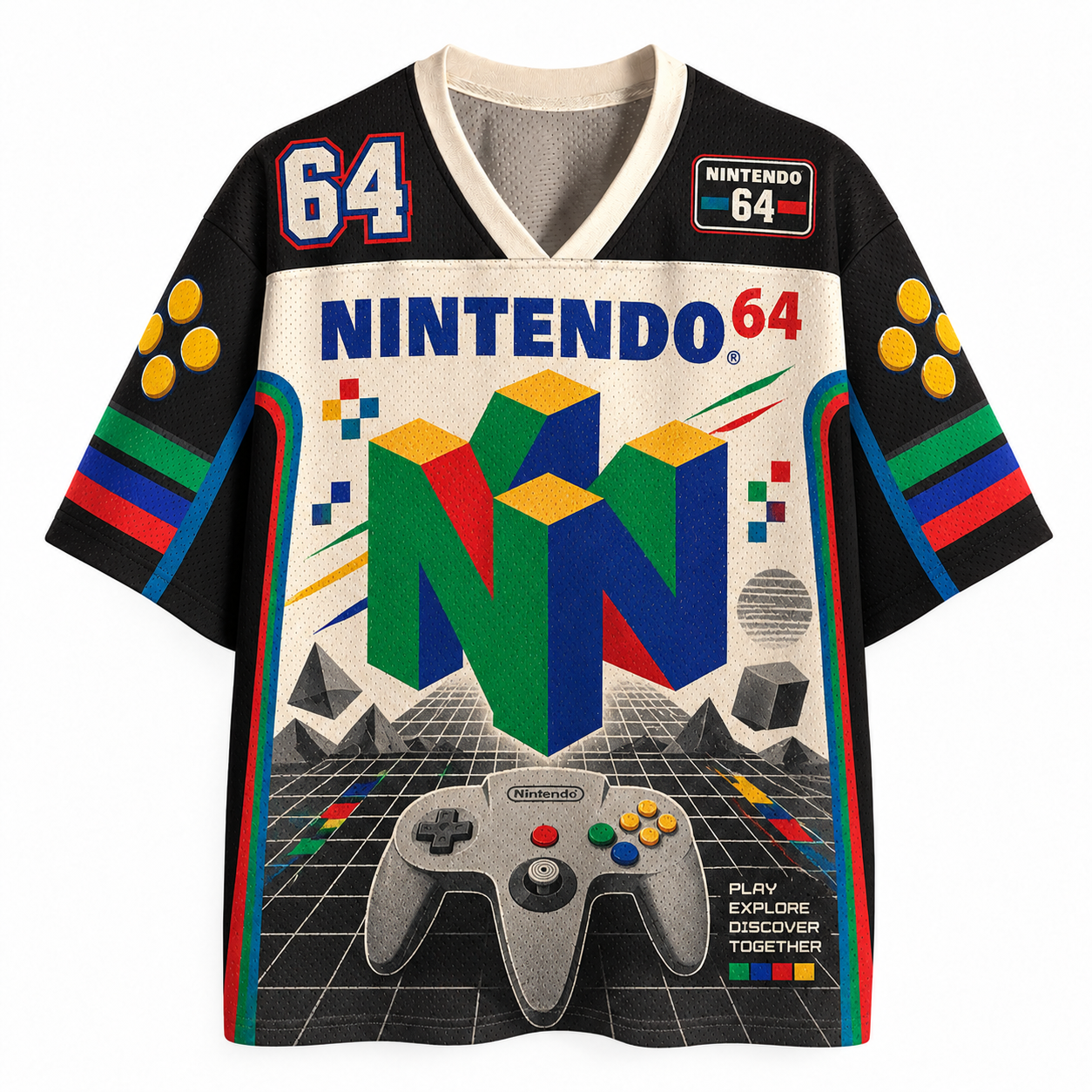 Nintendo 64 N64 Controller Play Explore Discover Retro Jersey Shirts