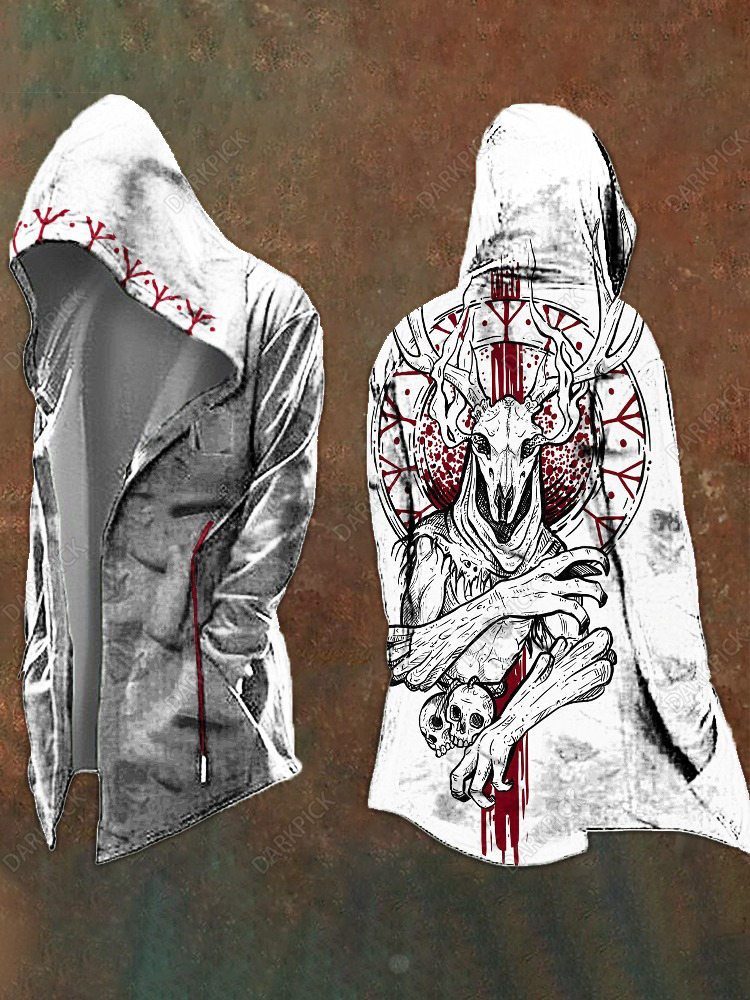 Viking Art Print Men's Hooded Jacket