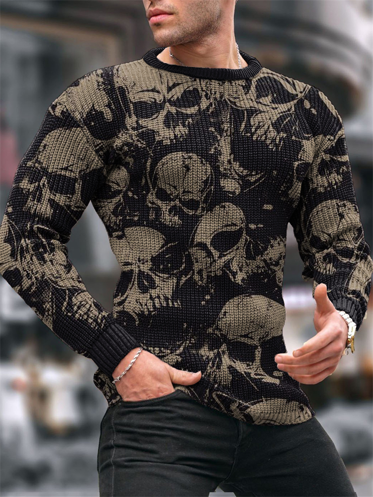 Vintage Skull Dark Style Knit Sweater
