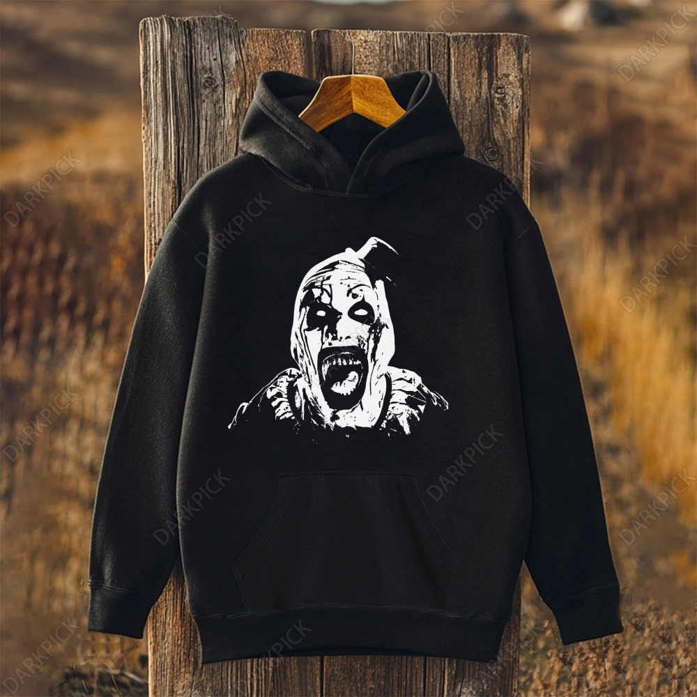 Unisex Terrifier 3 Art The Santa Clown Printed Long Sleeve Hoodie