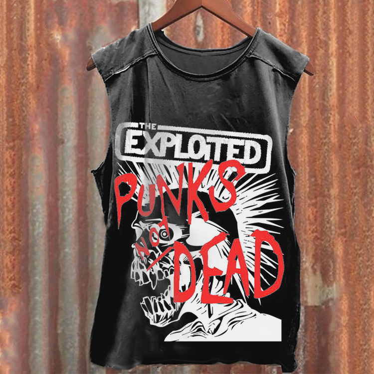"Punks Not Dead" Vintage Print Tank Top