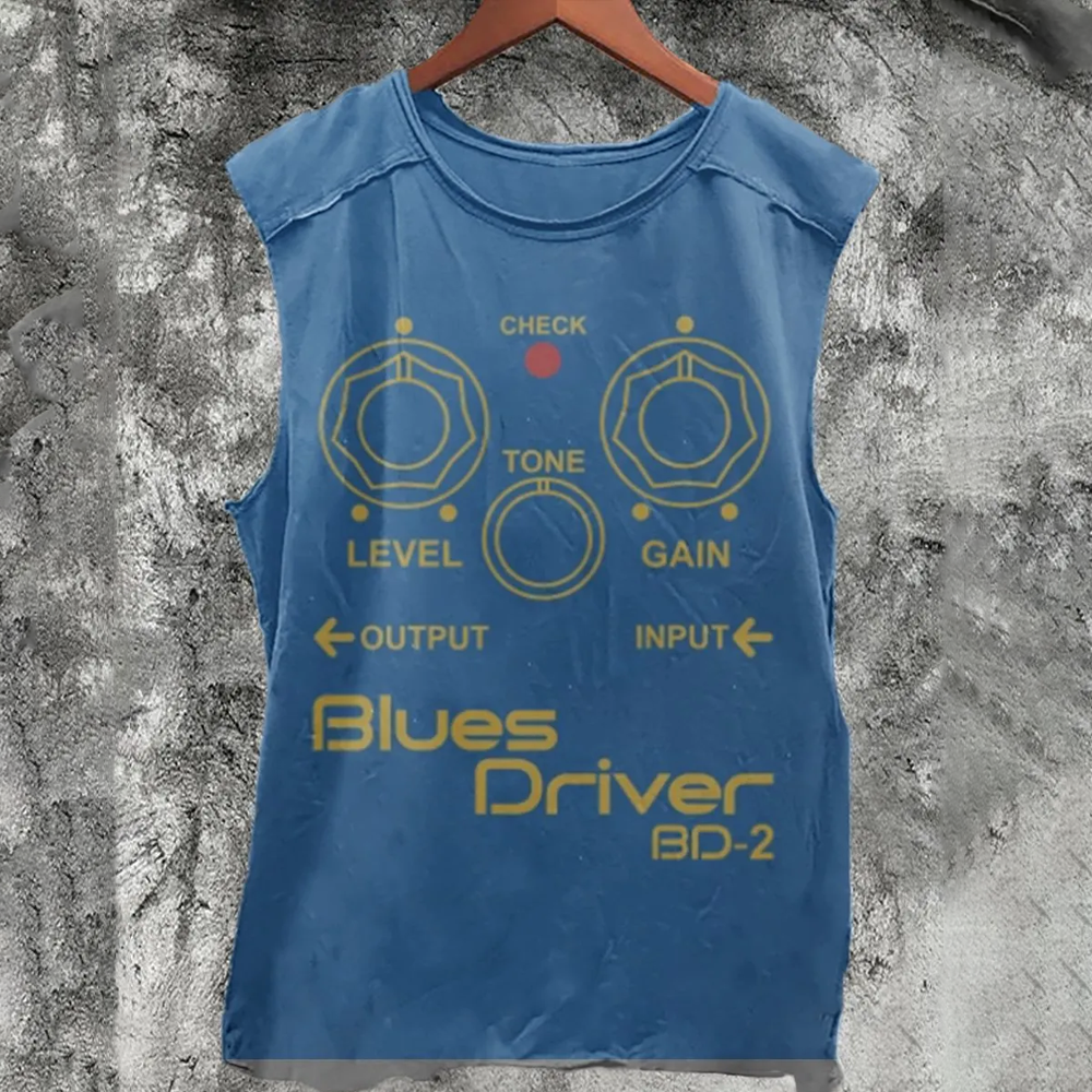 Blues Driver Pedal Print  Casual Tank Top