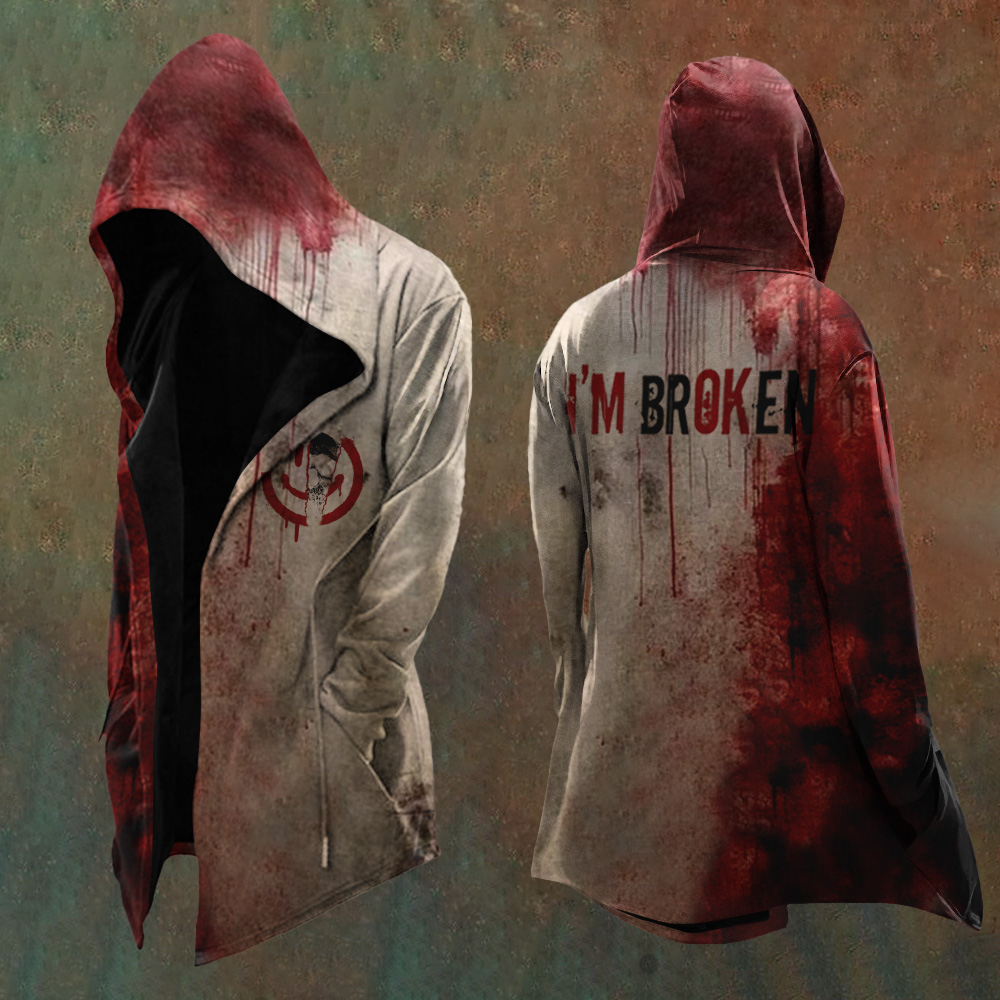 Halloween  I'M Broken Men's Hooded Jacket