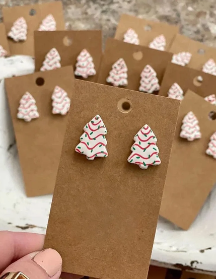 Christmas Tree Stud/hook Earrings