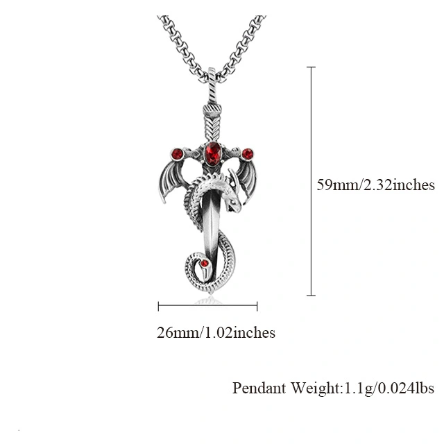 Dragon Sword Pendant front view