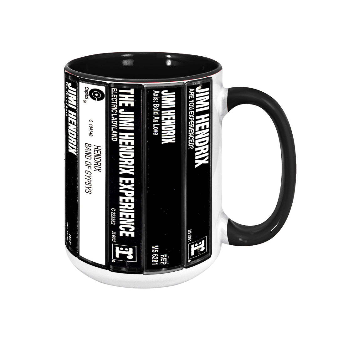 Jimi Hendrix Albums Cassette Collection Retro Accent Mug