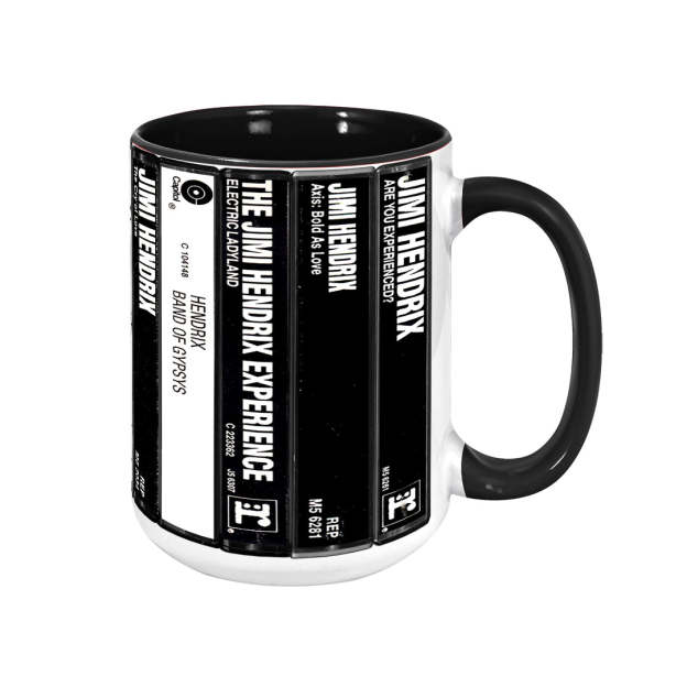 Jimi Hendrix Albums Cassette Collection Retro Accent Mug