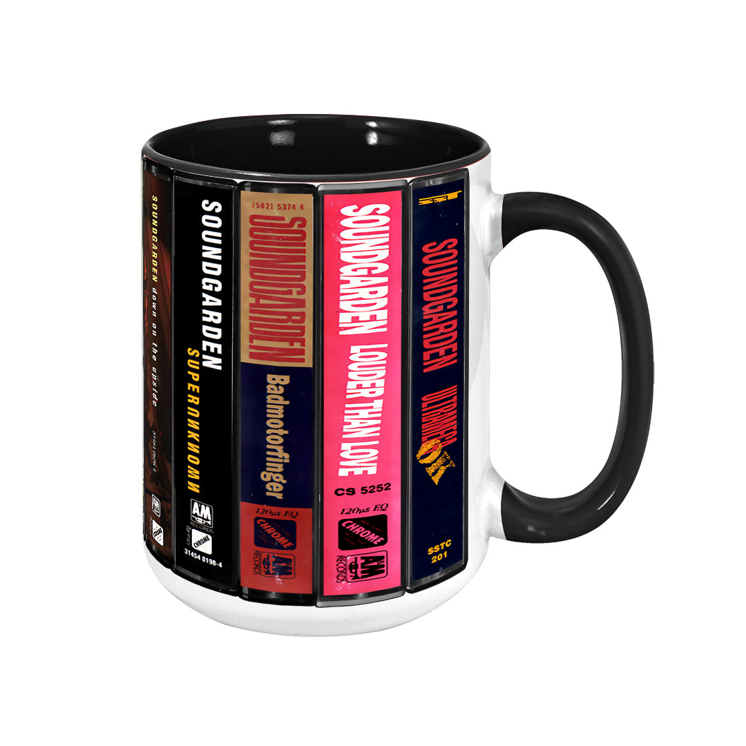 Soundgarden Albums Cassette Collection Retro Accent Edge-to-Edge Printed Mug