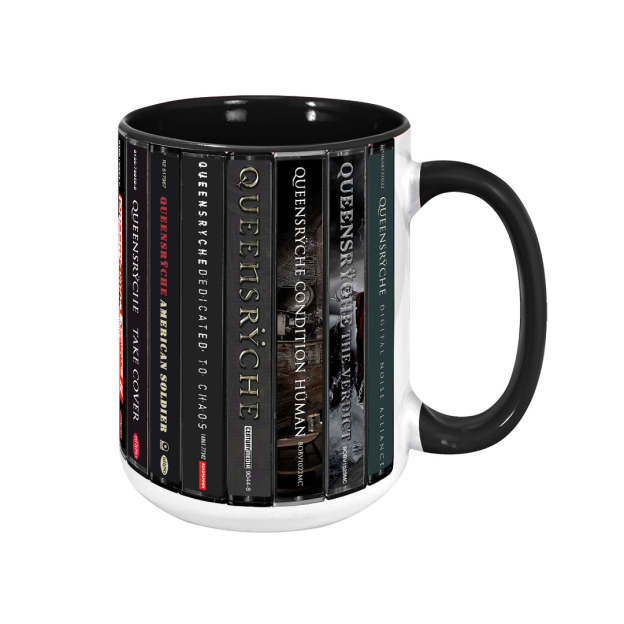 Queensrÿche Albums Cassette Collection Retro Accent Edge-to-Edge Printed Mug