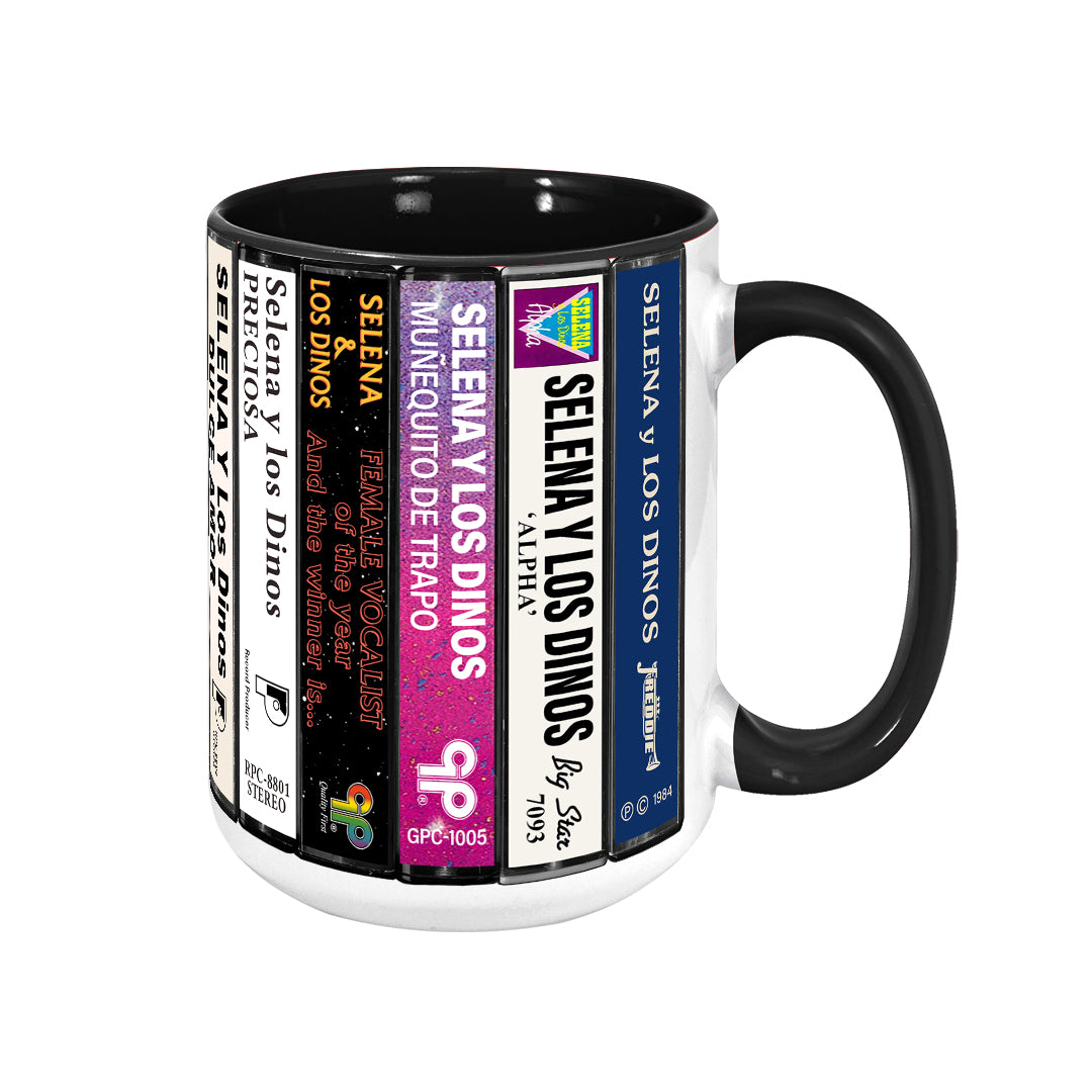 Selena Albums Cassette Collection Retro Accent Edge-to-Edge Printed Mug
