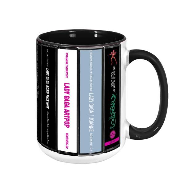 Lady Gaga Albums Cassette Collection Retro Accent Edge-to-Edge Printed Mug