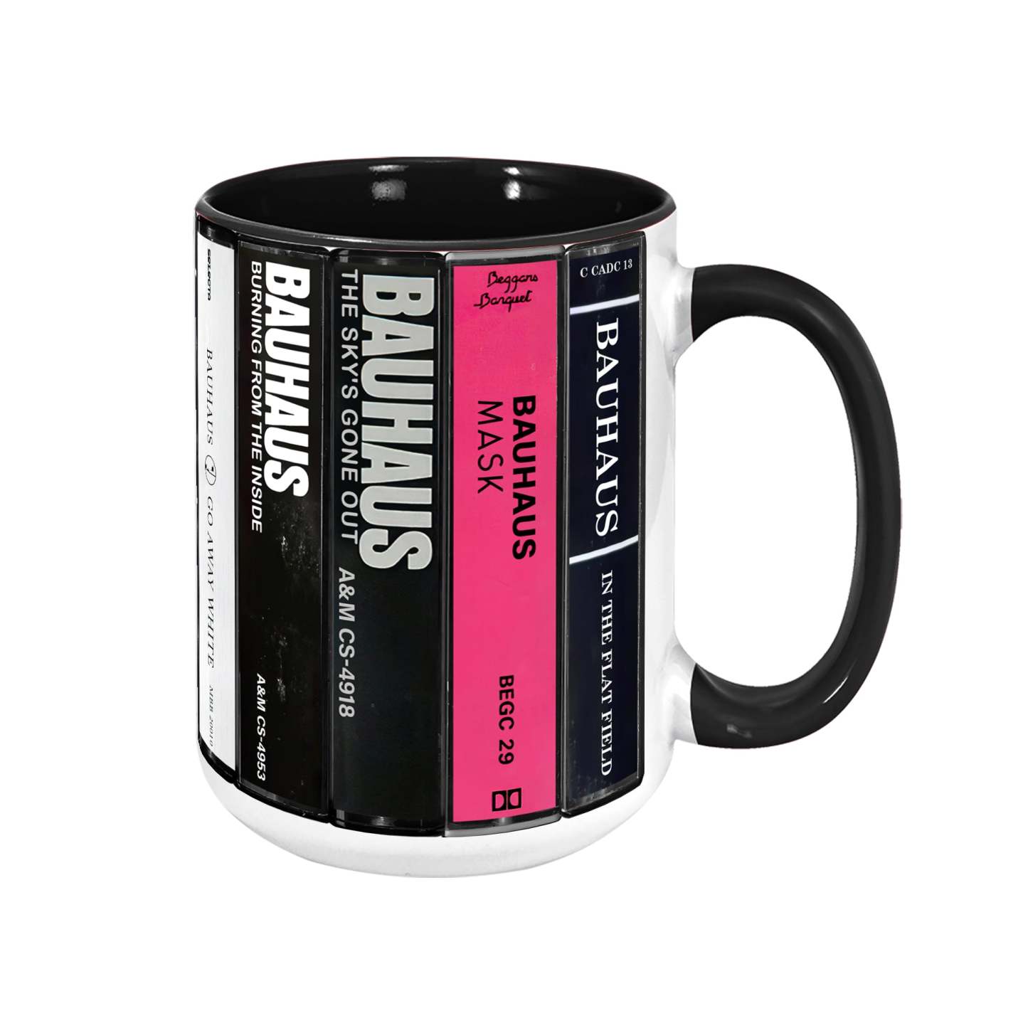 Bauhaus Albums Cassette Collection Retro Accent Edge-to-Edge Printed Mug