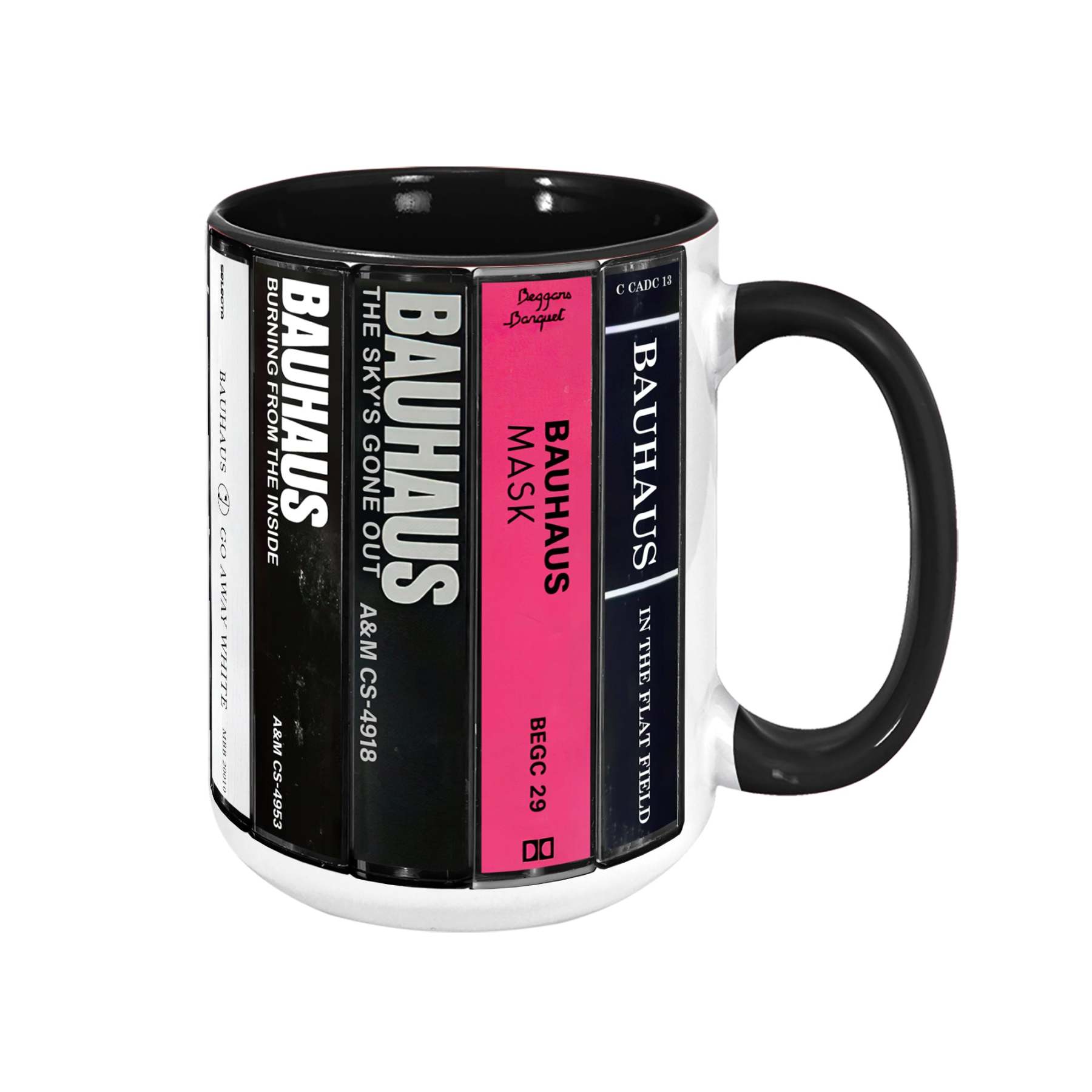 Bauhaus Albums Cassette Collection Retro Accent Edge-to-Edge Printed Mug