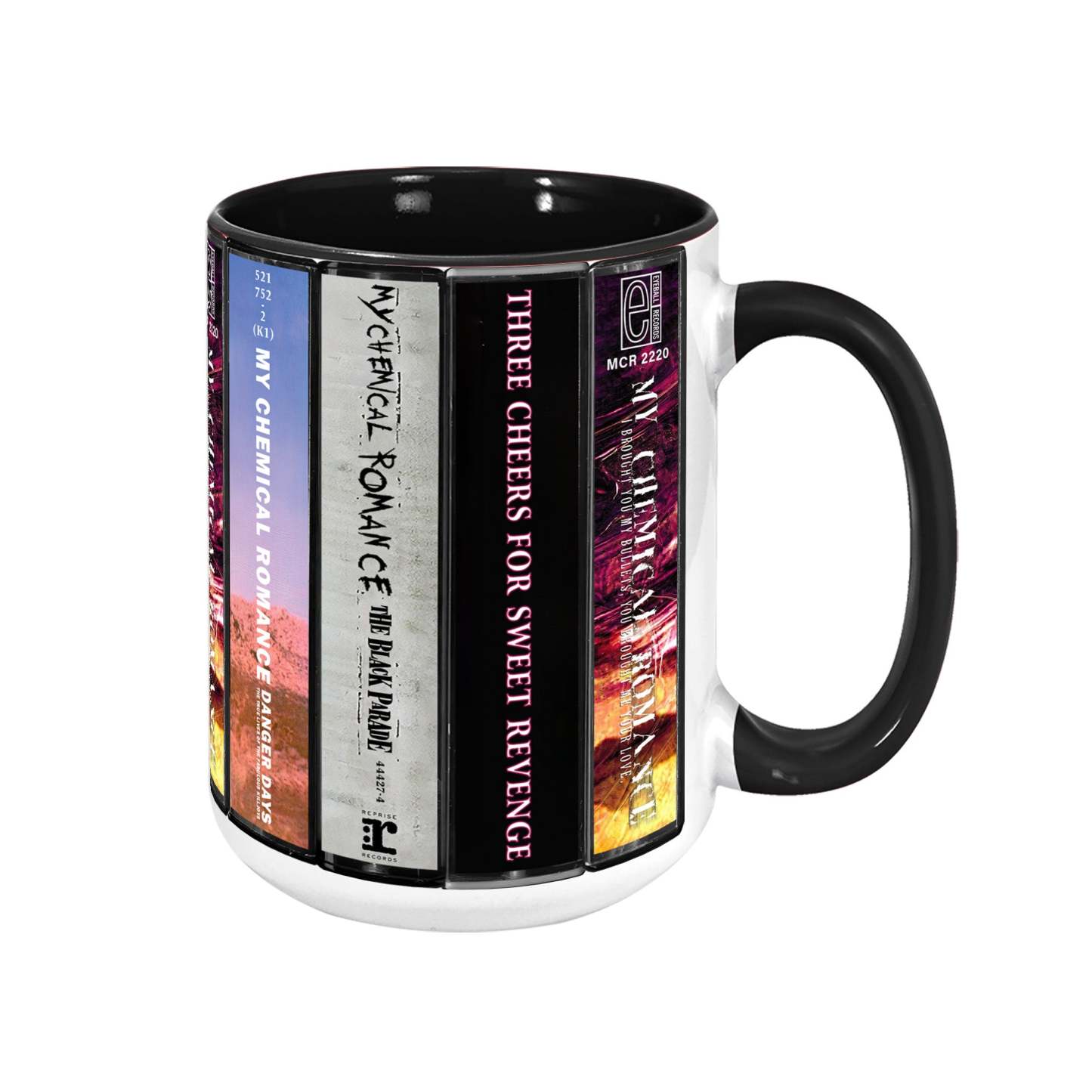 My Chemical Romance Albums Cassette Collection Retro Accent Edge-to-Edge Printed Mug