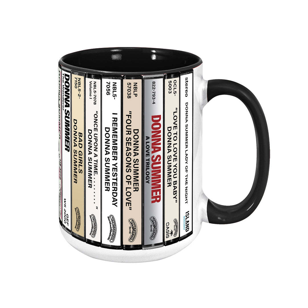 Donna Summer Albums Cassette Collection Retro Accent Edge-to-Edge Printed Mug