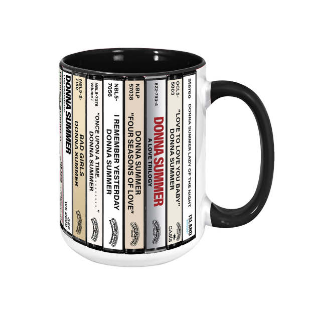 Donna Summer Albums Cassette Collection Retro Accent Edge-to-Edge Printed Mug