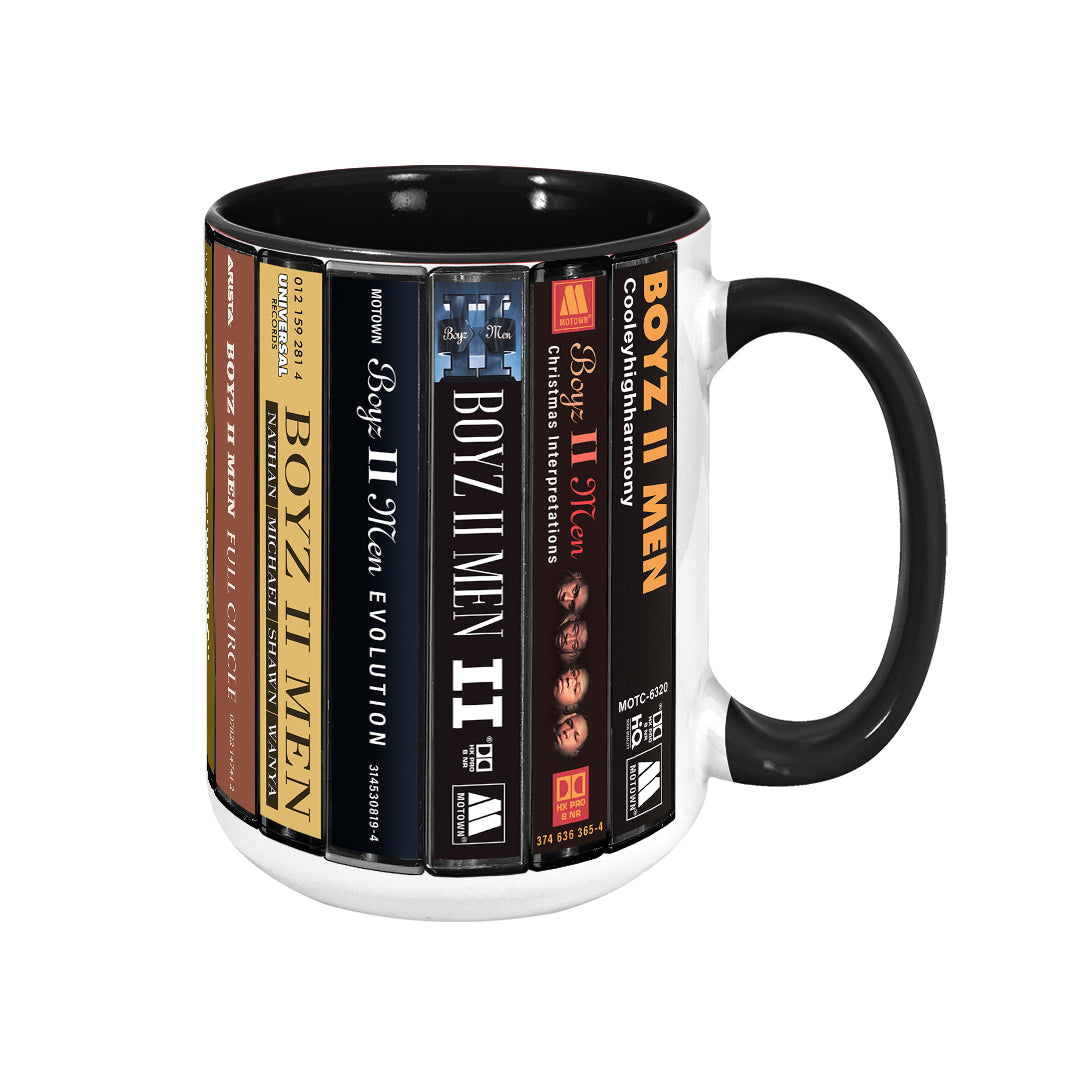 Boyz II Men Albums Cassette Collection Retro Accent Edge-to-Edge Printed Mug