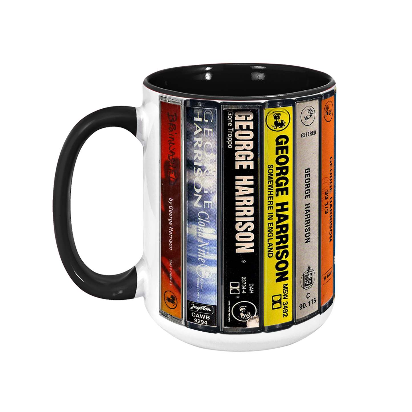 George Harrison Albums Cassette Retro Collection Accent Mug