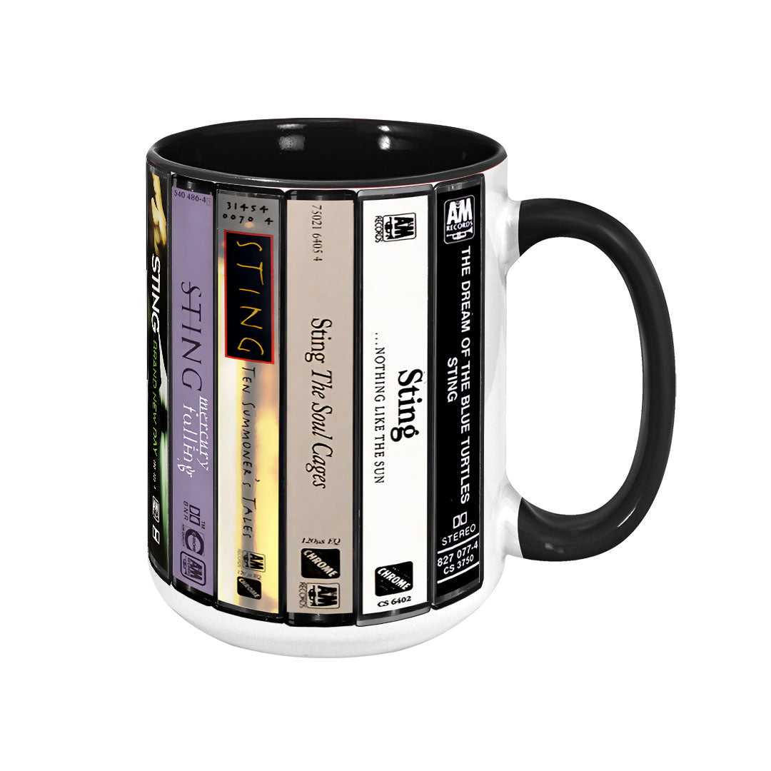 Sting Albums Cassette Collection Retro Accent Edge-to-Edge Printed Mug