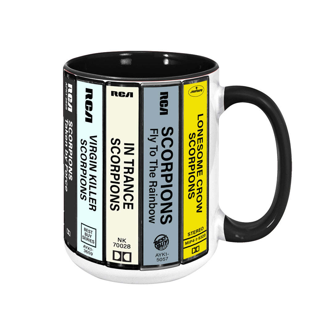 Scorpions Albums Cassette Collection Retro Accent Mug