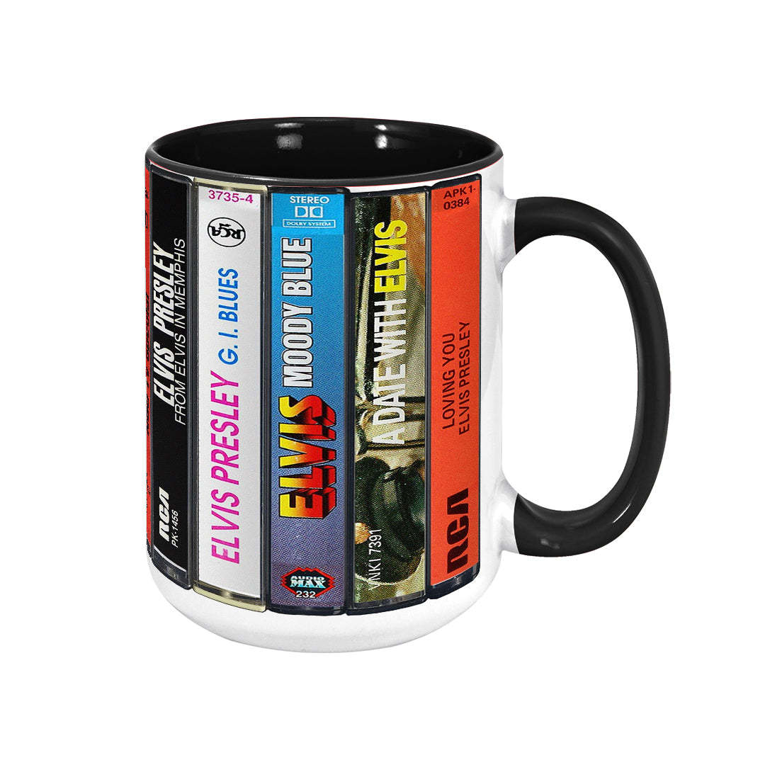 Elvis Presley Albums Cassette Retro Collection Accent Mug