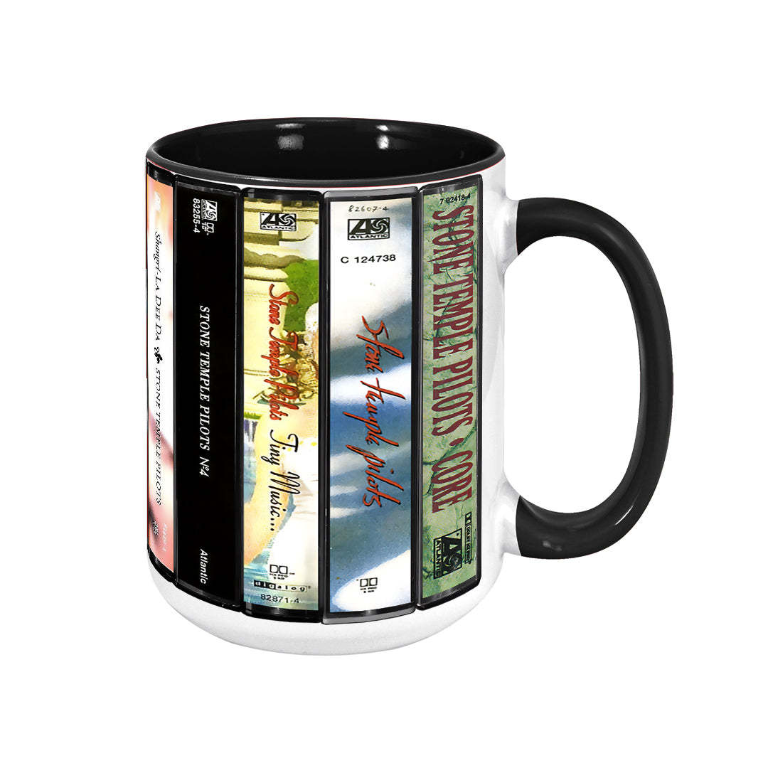 Stone Temple Pilots Albums Cassette Collection Retro Accent Edge-to-Edge Printed Mug