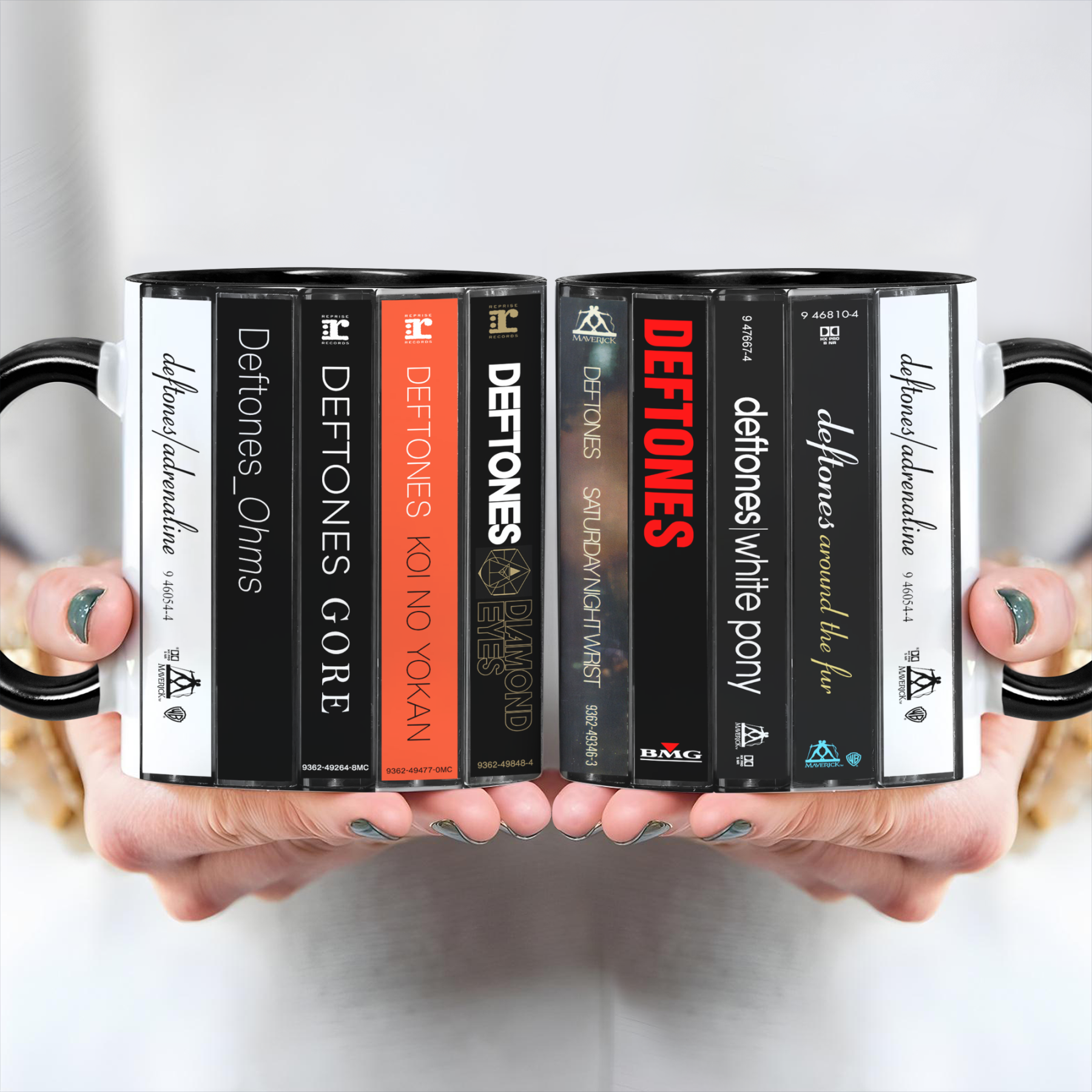 Deftones Albums Cassette Collection Retro Accent Edge-to-Edge Printed Mug