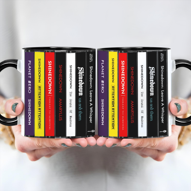 Shinedown Albums Cassette Collection Retro Accent Edge-to-Edge Printed Mug