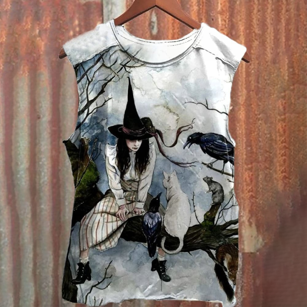 Retro Halloween Art Unisex Classic Tank Top