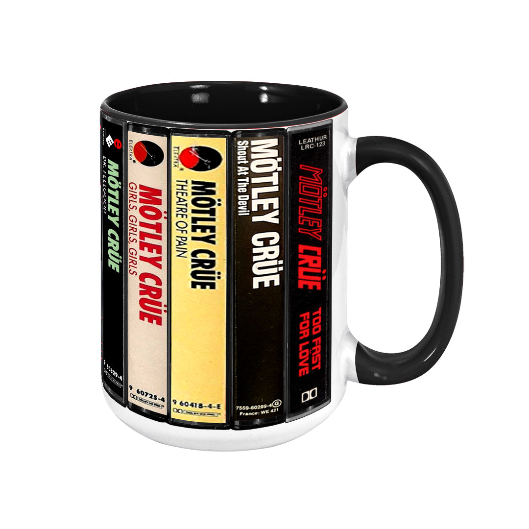 Motley Crue Albums Cassette Retro Collection Accent Mug