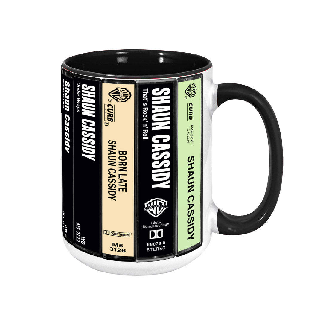 Shaun Cassidy Albums Cassette Collection Retro Accent Edge-to-Edge Printed Mug