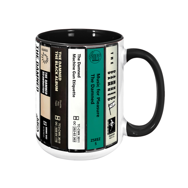 The Damned Albums Cassette Collection Retro Accent Edge-to-Edge Printed Mug