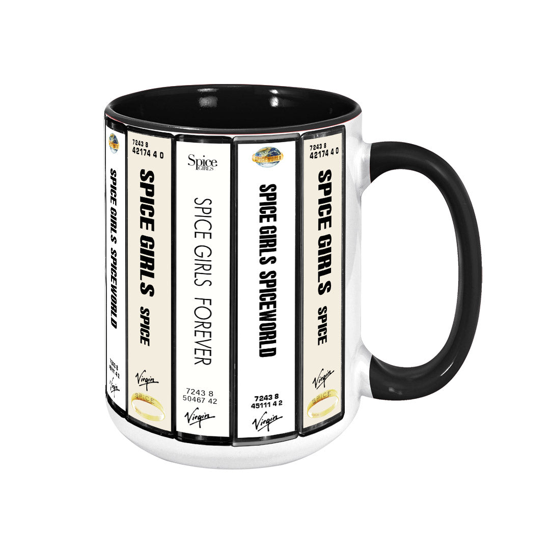 Spice Girls Albums Cassette Collection Retro Accent Edge-to-Edge Printed Mug