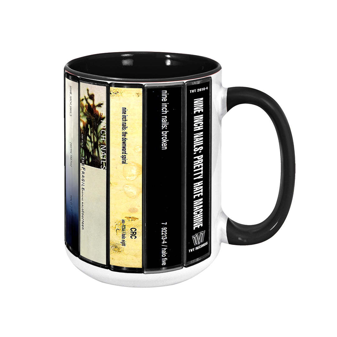 NIN Albums Cassette Collection Retro Accent Mug
